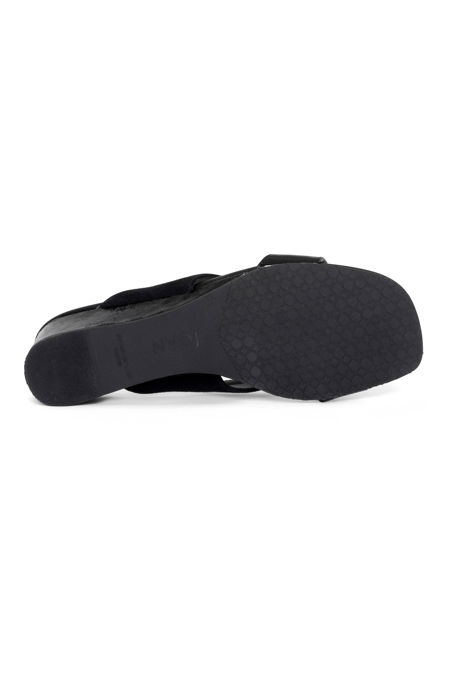NYDJ Contessa Wedge Sandals In Suede And Patent Leather - Black