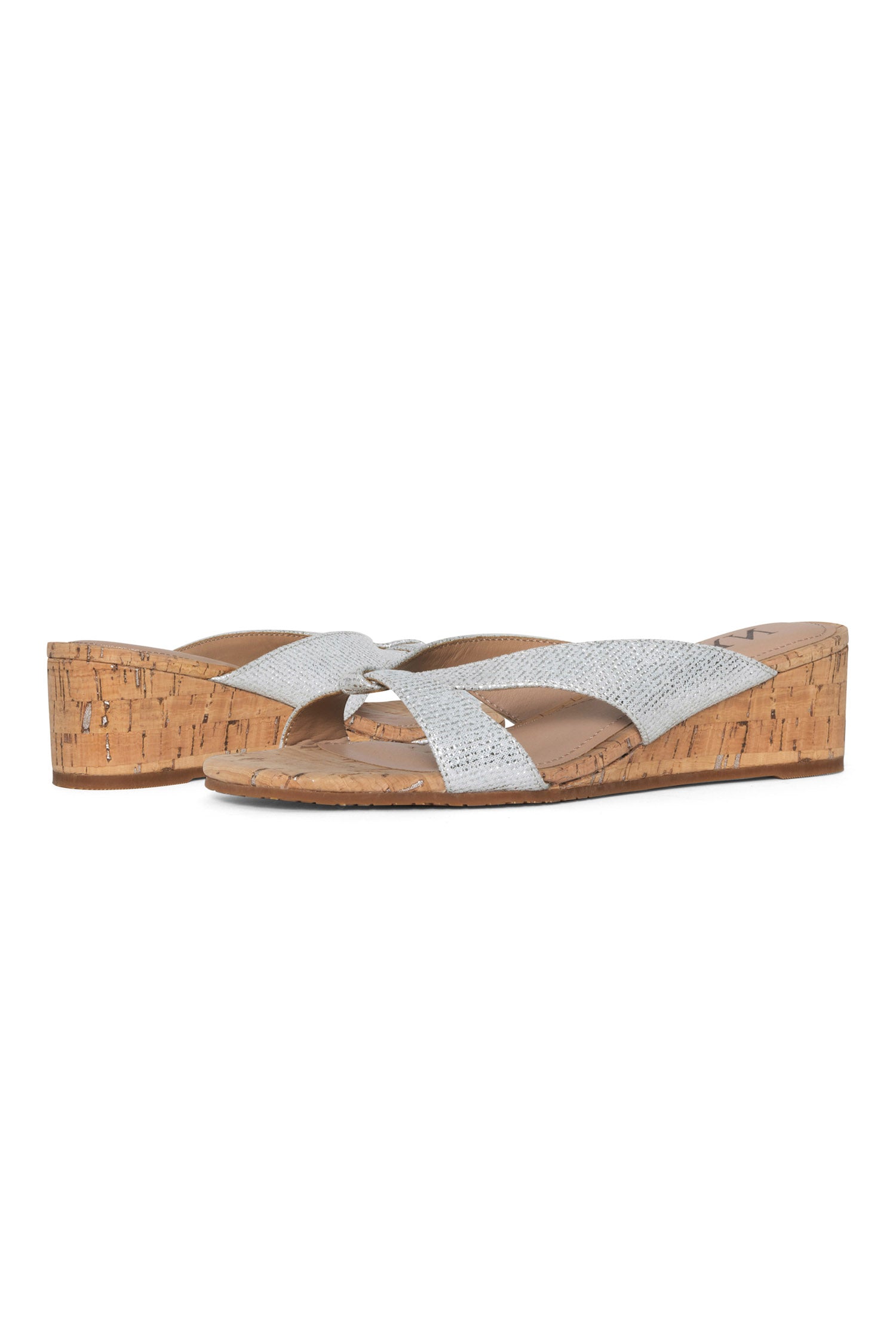 NYDJ Contessa Wedge Sandals In Metallic Leather - Silver