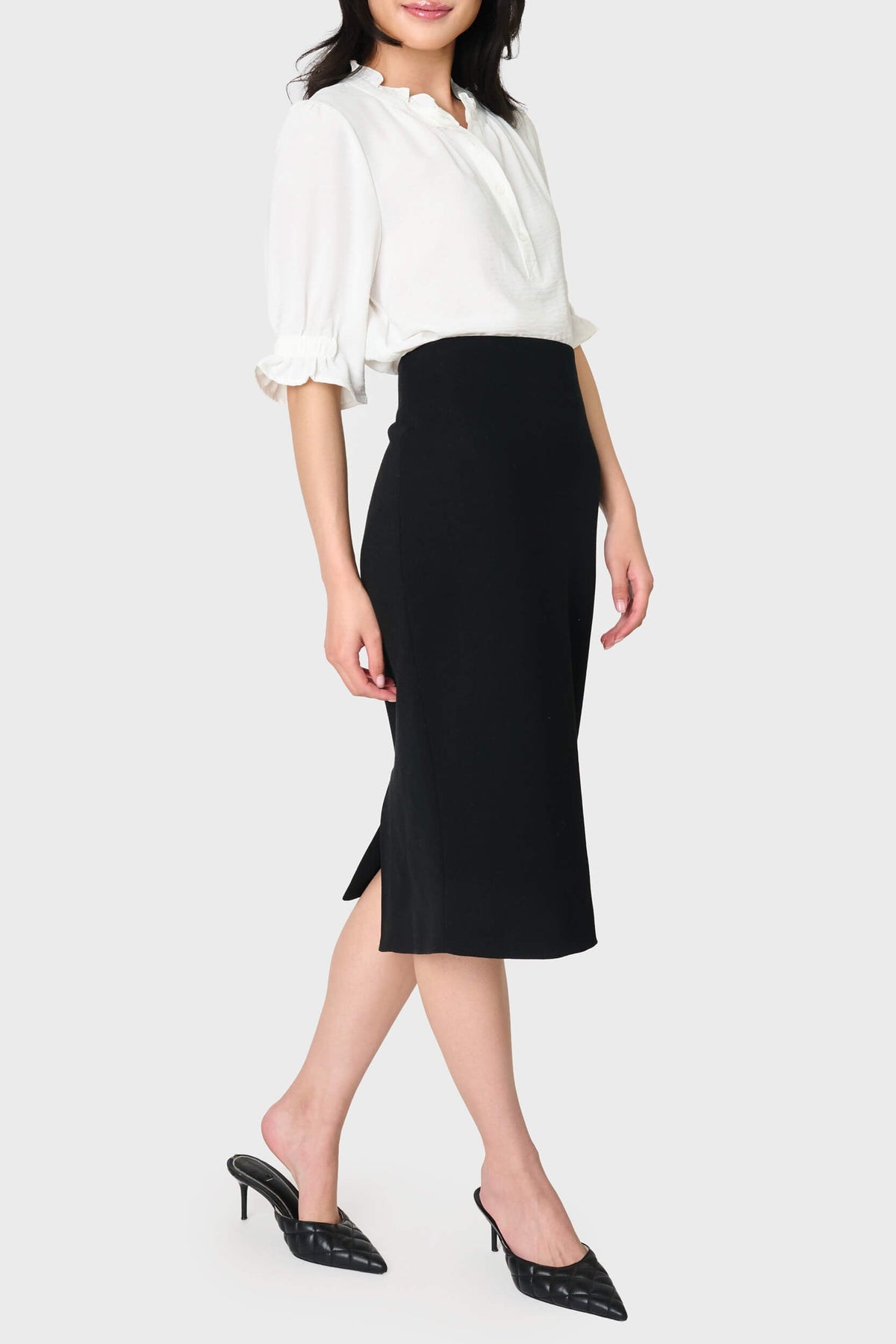 NYDJ Notch Midi Skirt by Gibsonlook  - Notch Midi Skirt by Gibsonlook