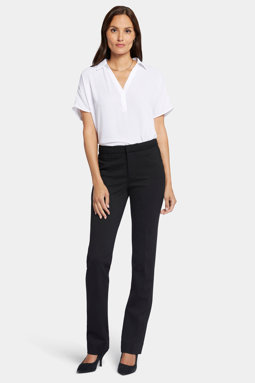 NYDJ Slim Trouser Pants In Ponte Knit - Black