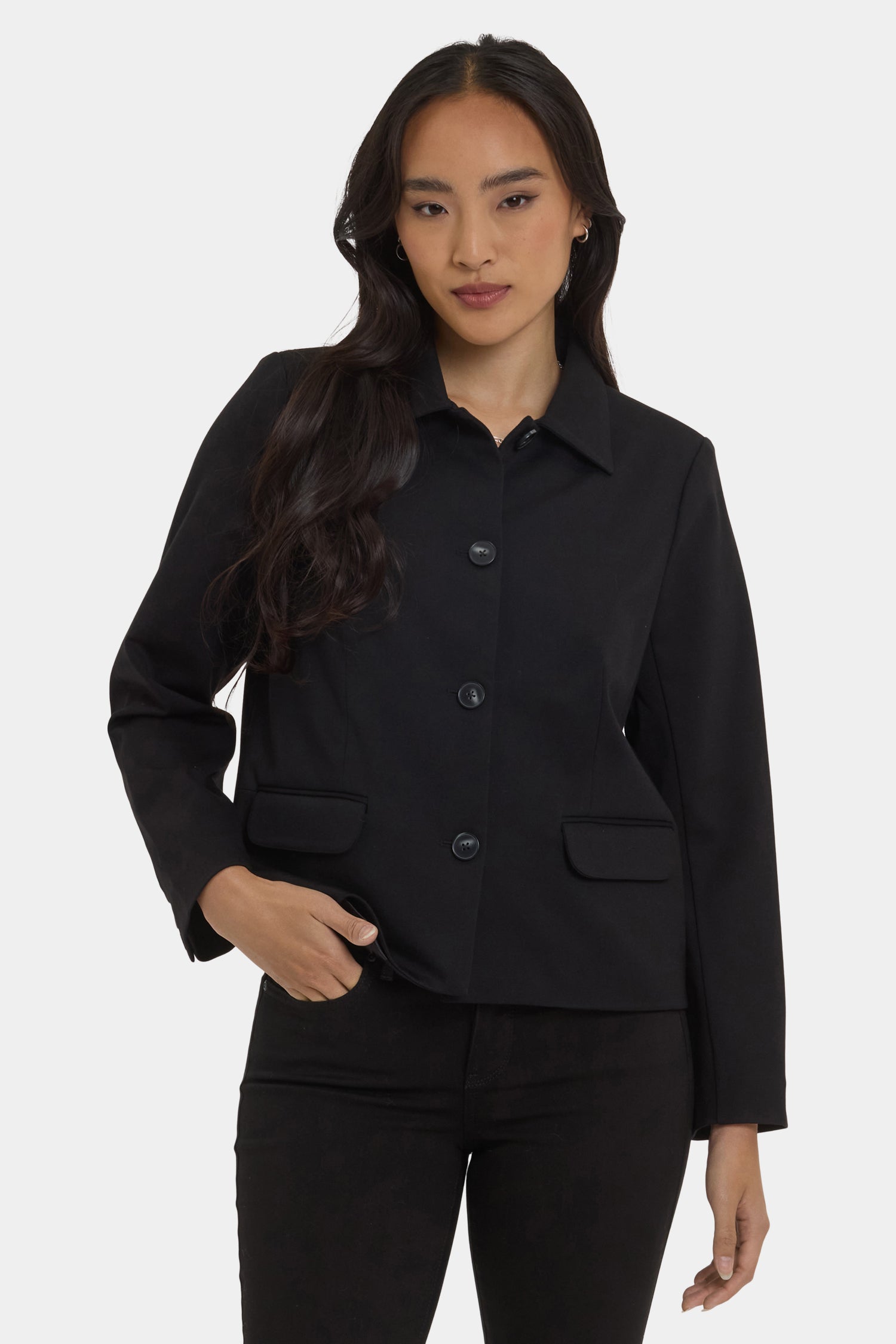 NYDJ Meredith Jacket In Ponte Knit - Black