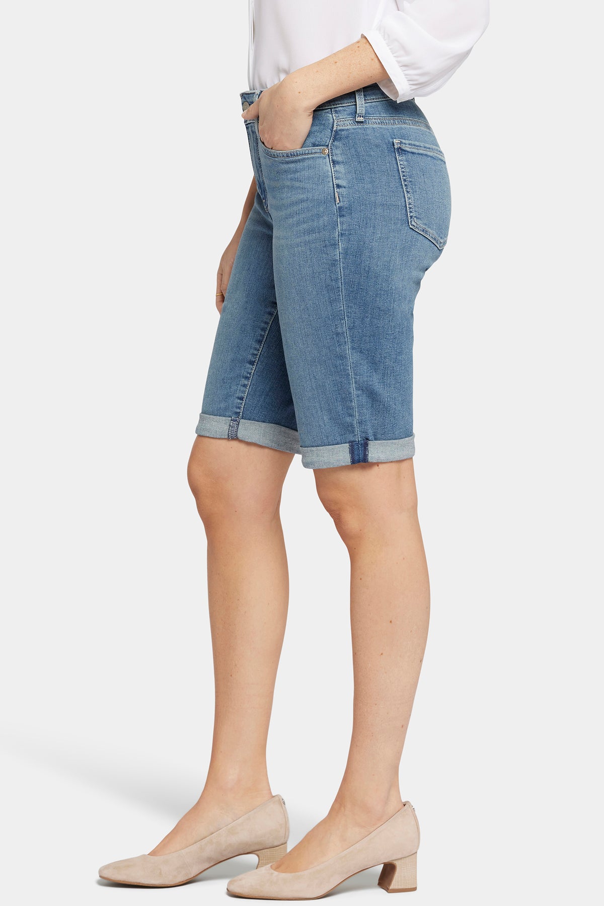 NYDJ Briella 11 Inch Denim Shorts With Roll Cuffs - Heyburn Wash