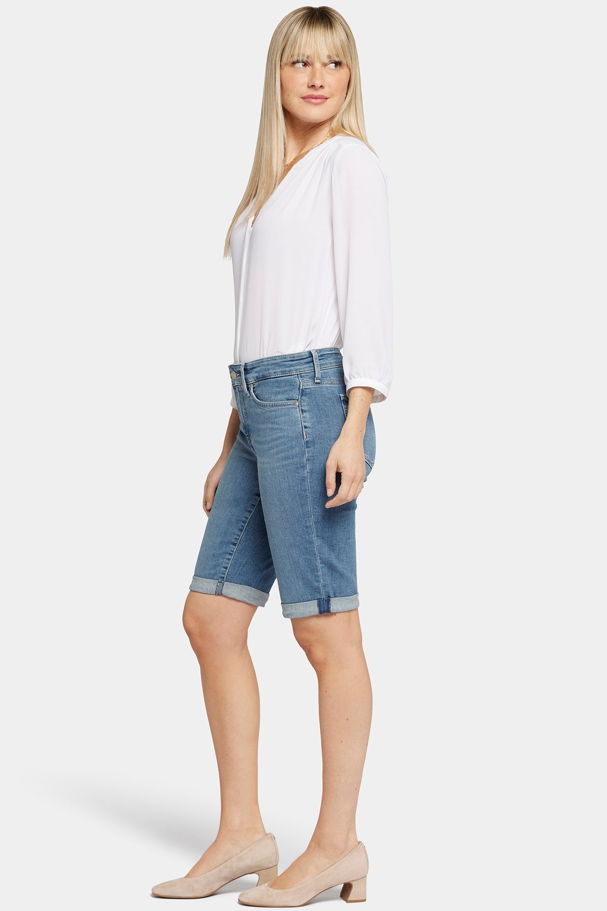NYDJ Briella 11 Inch Denim Shorts With Roll Cuffs - Heyburn Wash