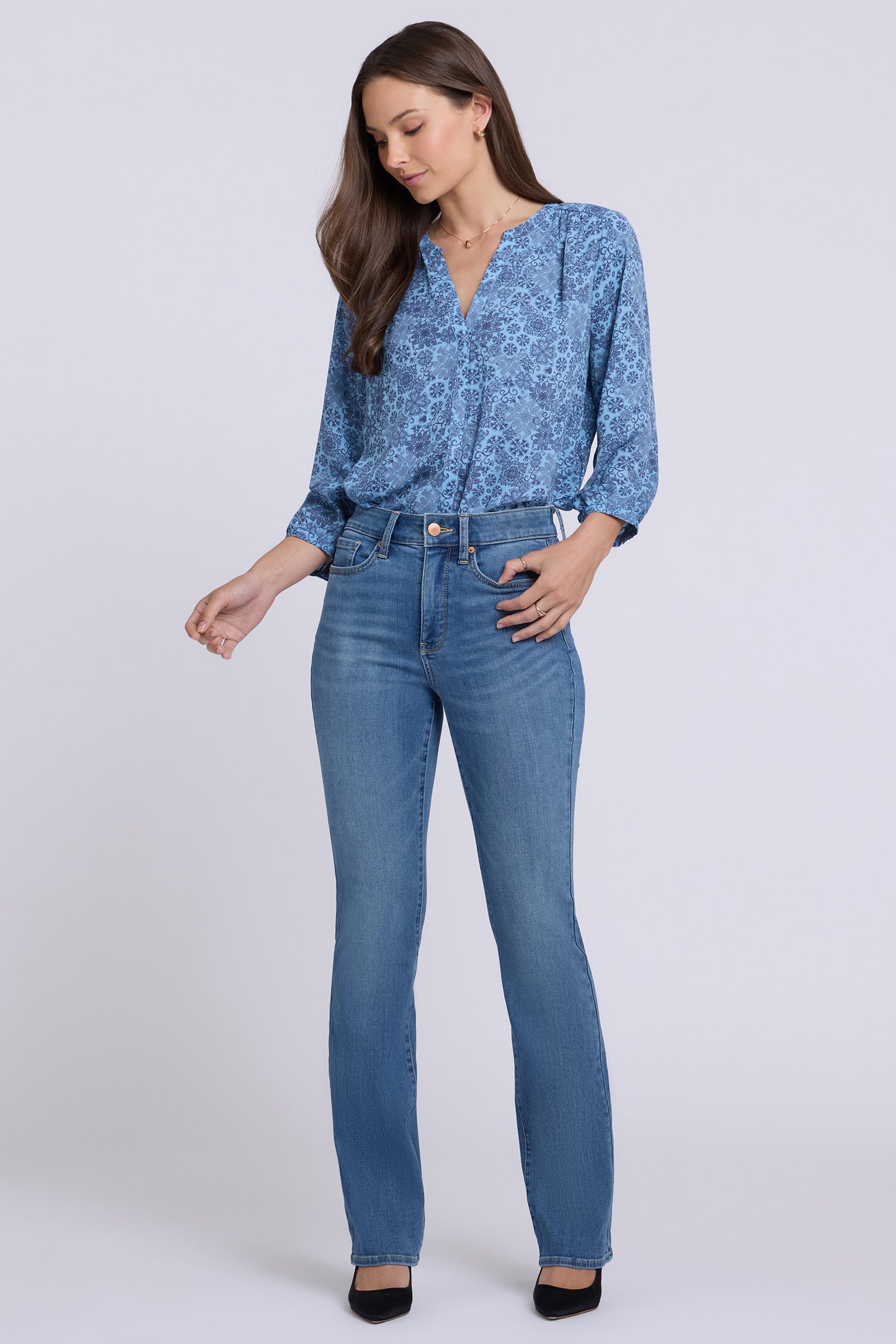 NYDJ Billie Mini Bootcut Jeans In Sure Stretch® Denim With High Rise - Redwood