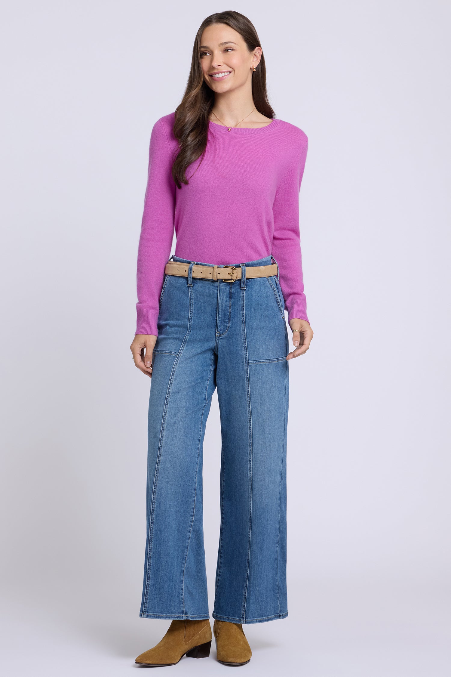 NYDJ Waist-Match™ Simone Wide Leg Jeans With High Rise And Utility Detail - Redwood