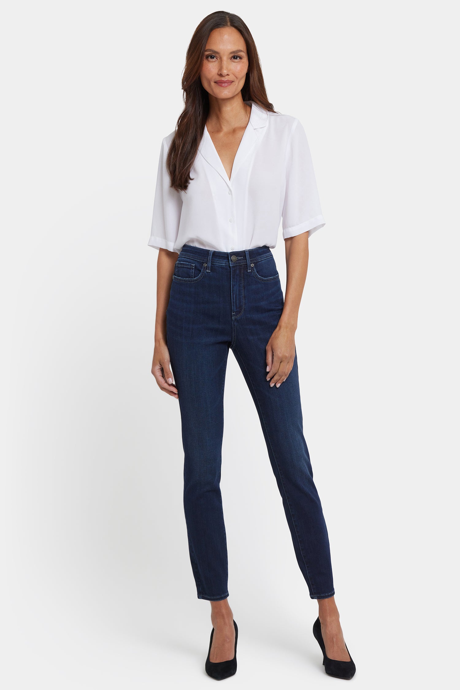 NYDJ Ami Skinny Jeans In Sure Stretch® Denim With High Rise And Double Belt Loop - Ink Skyline