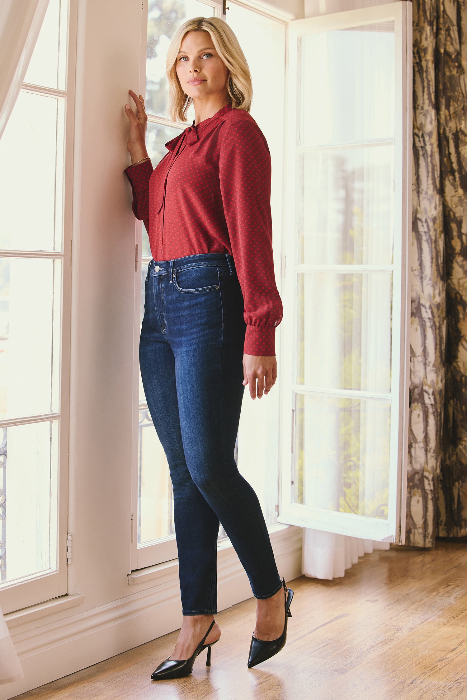 NYDJ Ami Skinny Jeans In Sure Stretch® Denim With High Rise And Double Belt Loop - Ink Skyline