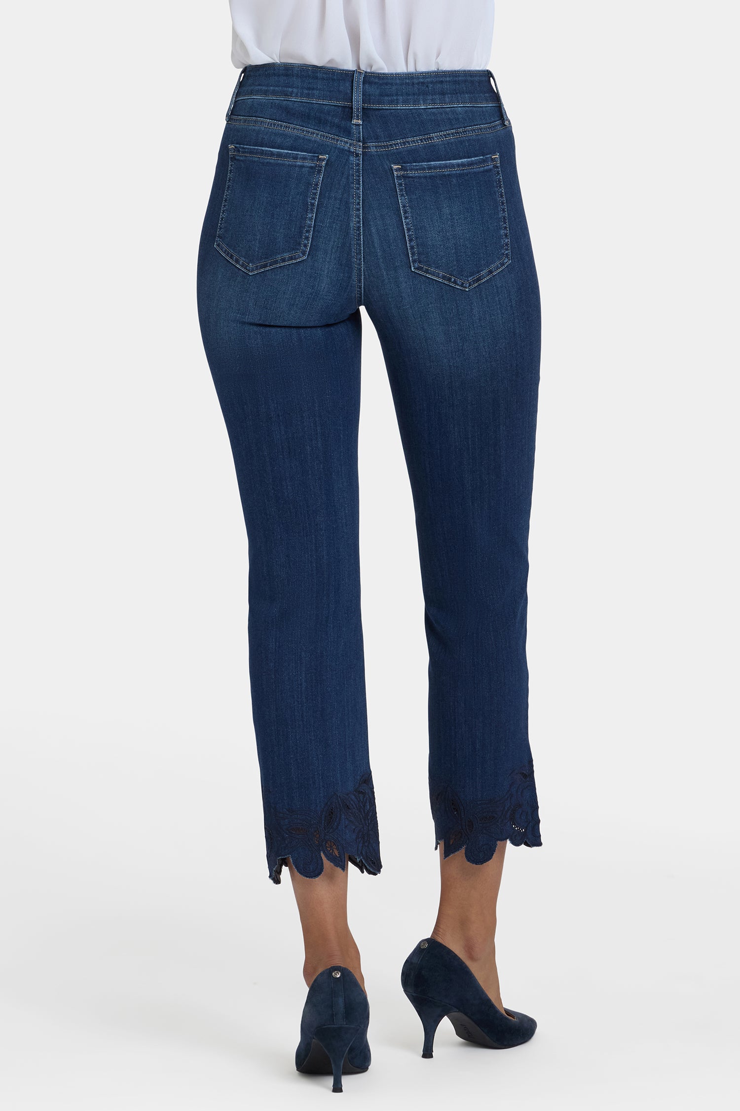 NYDJ Marilyn Straight Ankle Jeans In Sure Stretch® Denim With Embroidered Hems - Wonderland