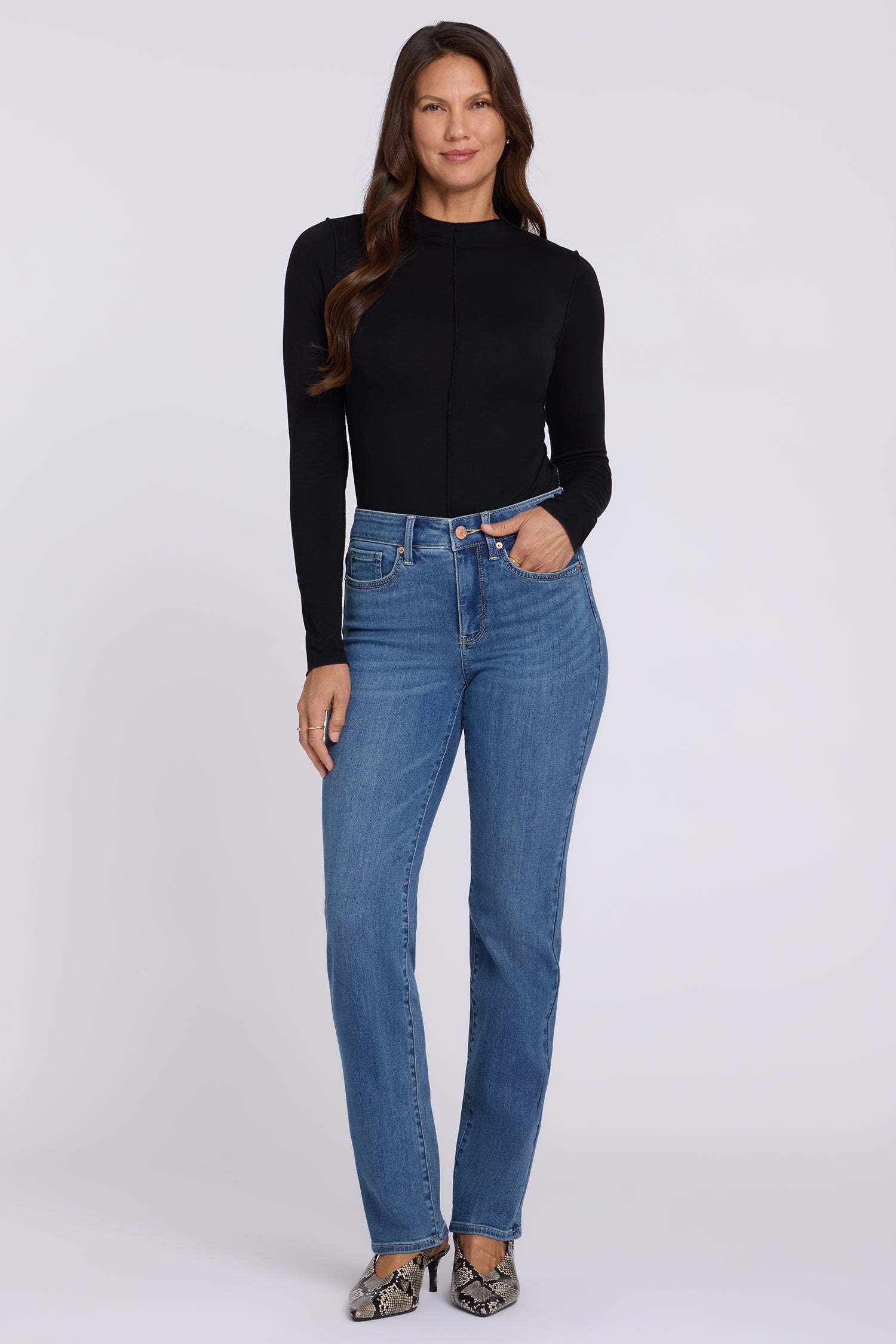 NYDJ Marilyn Straight Jeans In Tall In Sure Stretch® Denim With 34" Inseam - Redwood