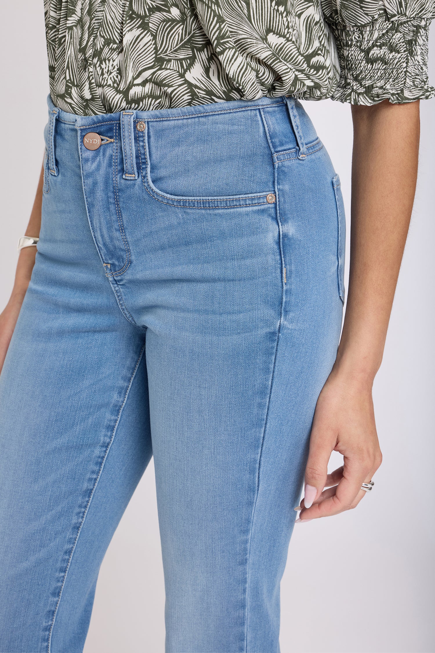 NYDJ Sheri Slim Straight Ankle Jeans In Sure Stretch® Denim With Top Waist Binding - Vista Lakes