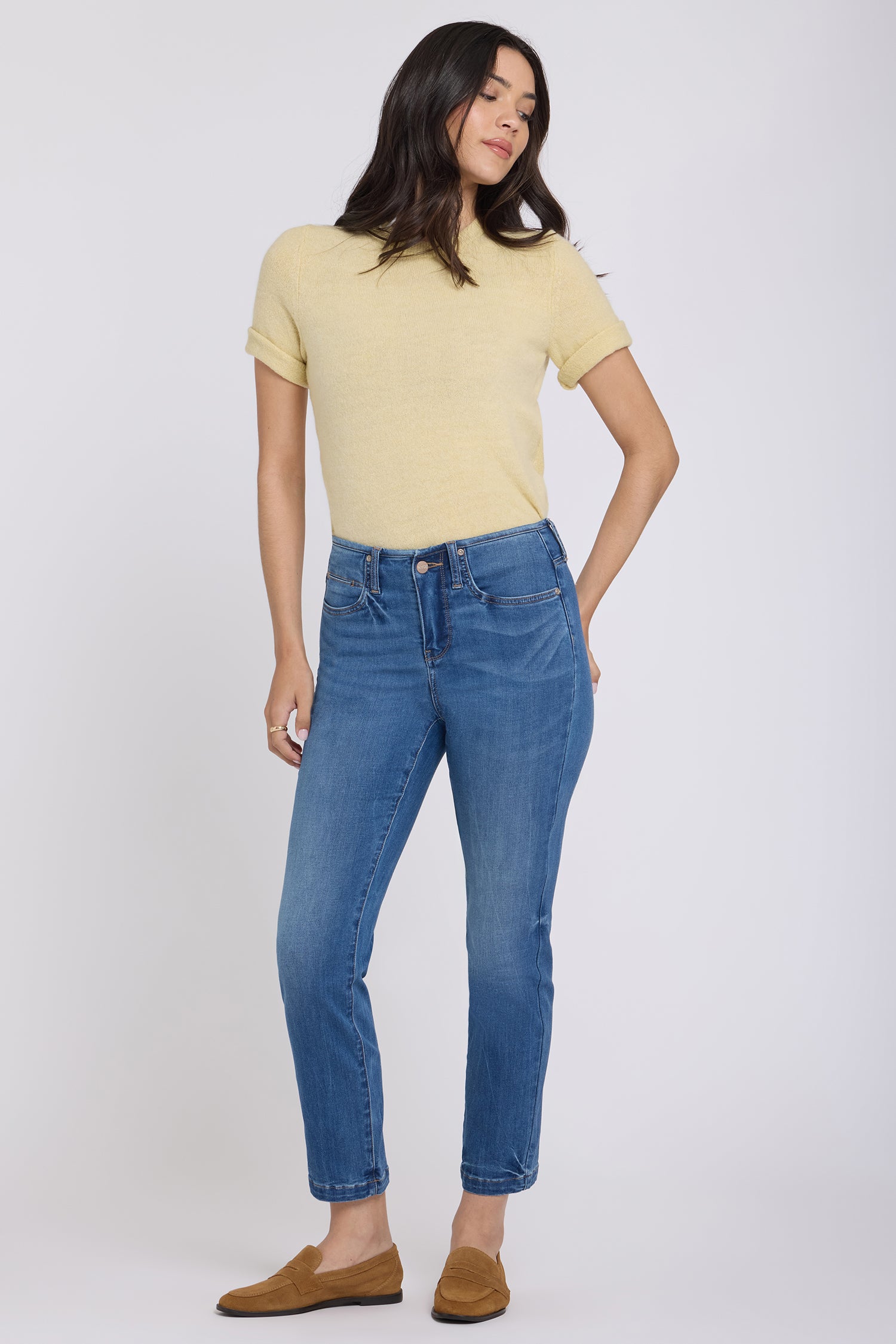 NYDJ Sheri Slim Straight Ankle Jeans In Sure Stretch® Denim With Top Waist Binding - Wild River