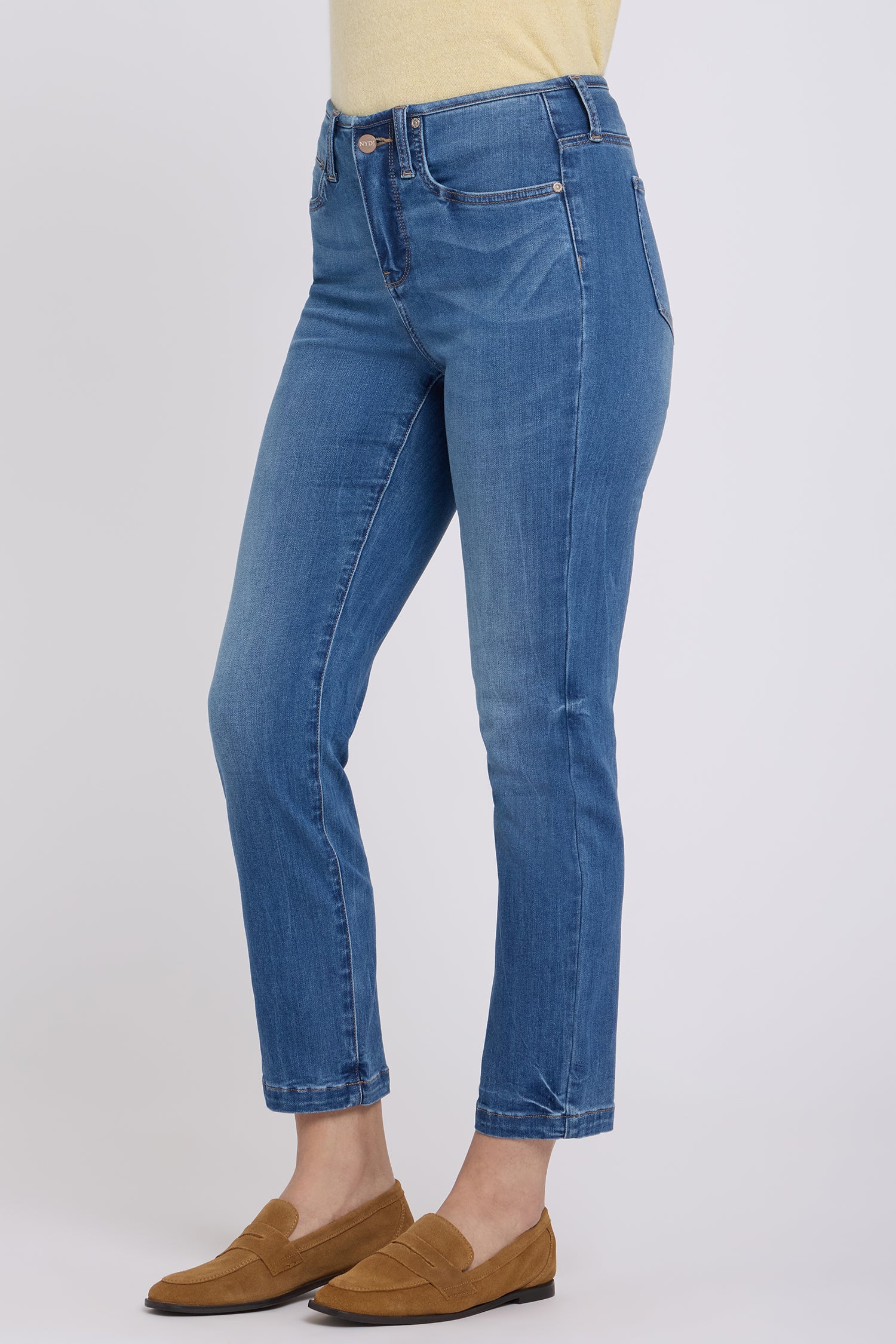 NYDJ Sheri Slim Straight Ankle Jeans In Sure Stretch® Denim With Top Waist Binding - Wild River