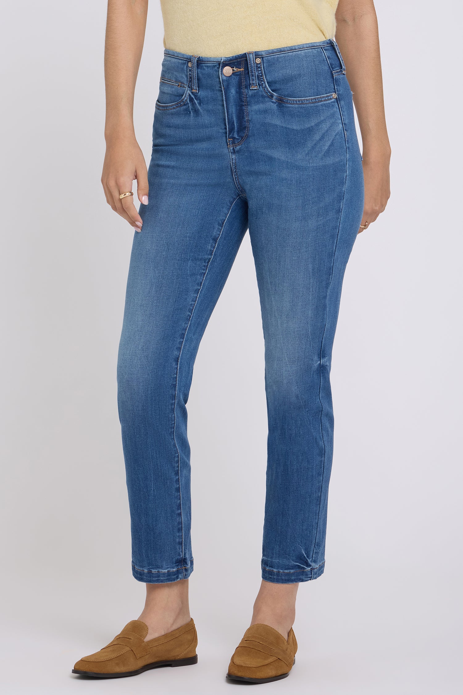 NYDJ Sheri Slim Straight Ankle Jeans In Sure Stretch® Denim With Top Waist Binding - Wild River