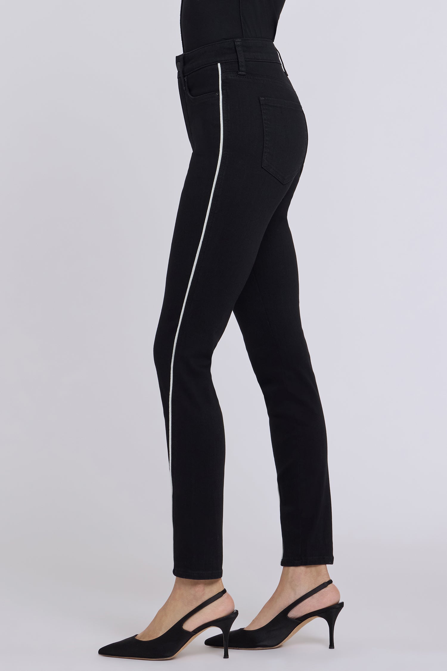 NYDJ Ami Skinny Jeans In Sure Stretch® Denim With High Rise, Contoured Seams And Piping - Black Rinse