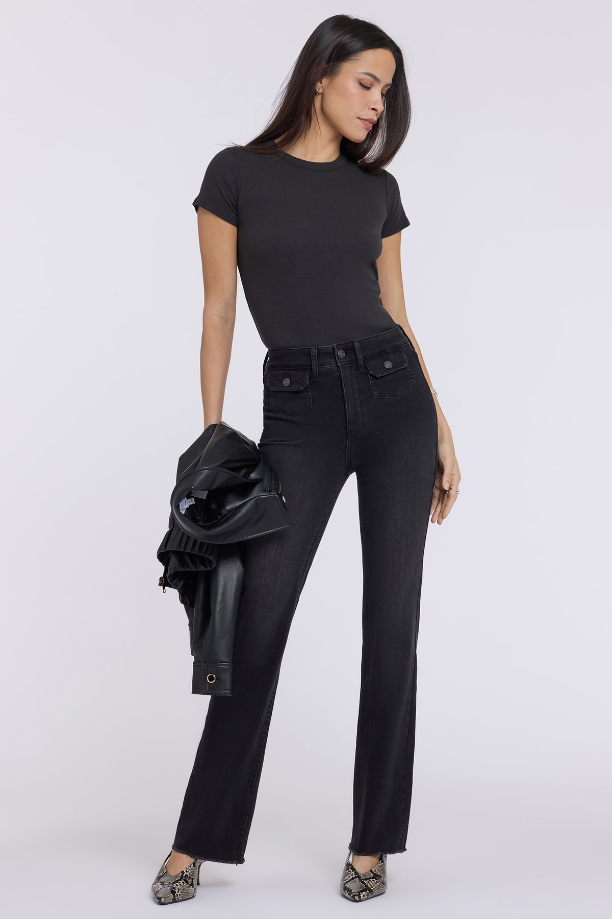 NYDJ Barbara Bootcut Jeans In Sure Stretch® Denim With High Rise And Front Button-Flap Pockets - Helleborus