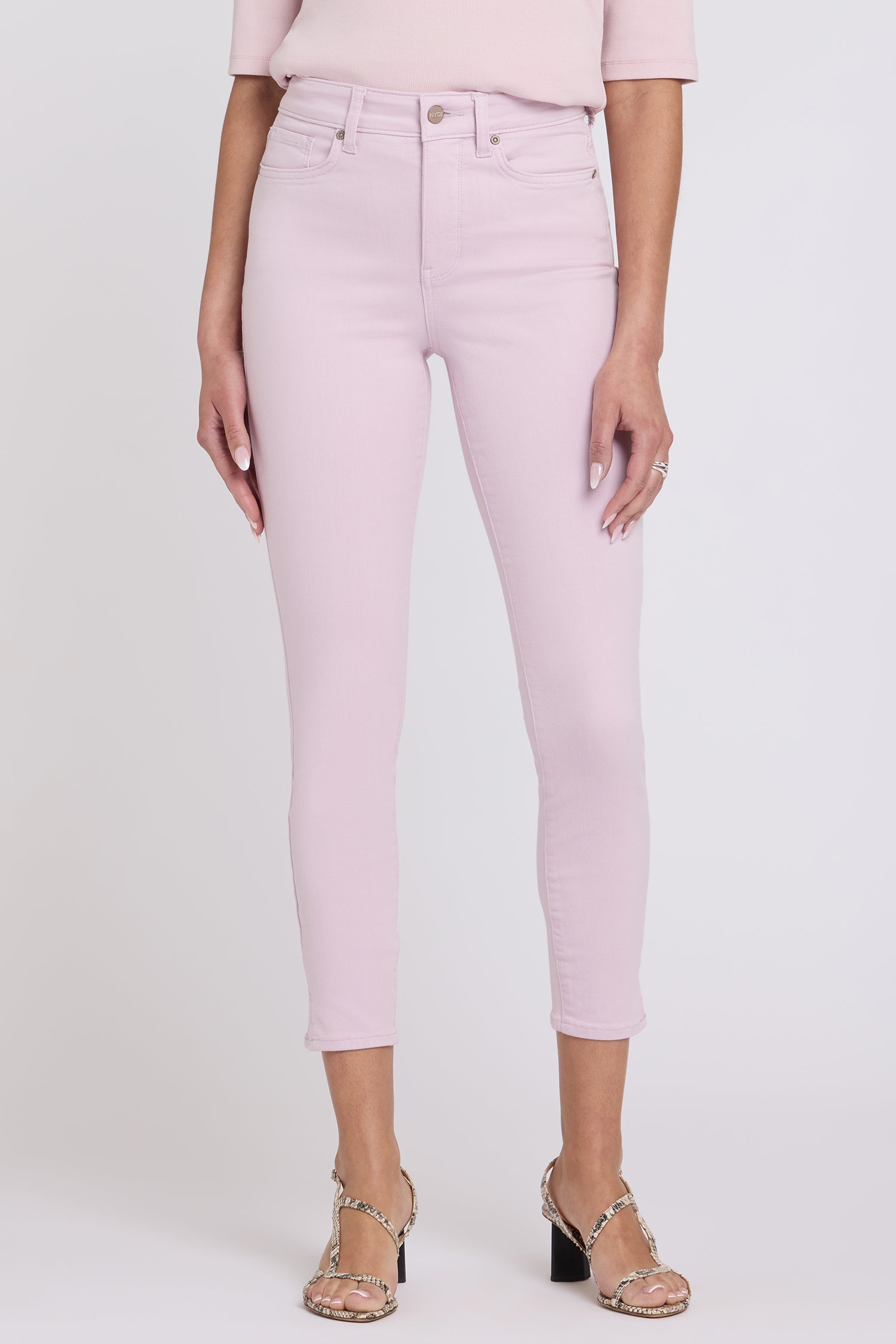 NYDJ Ami Skinny Ankle Jeans In Sure Stretch® Denim With High Rise And Side Slits - Light Lilac