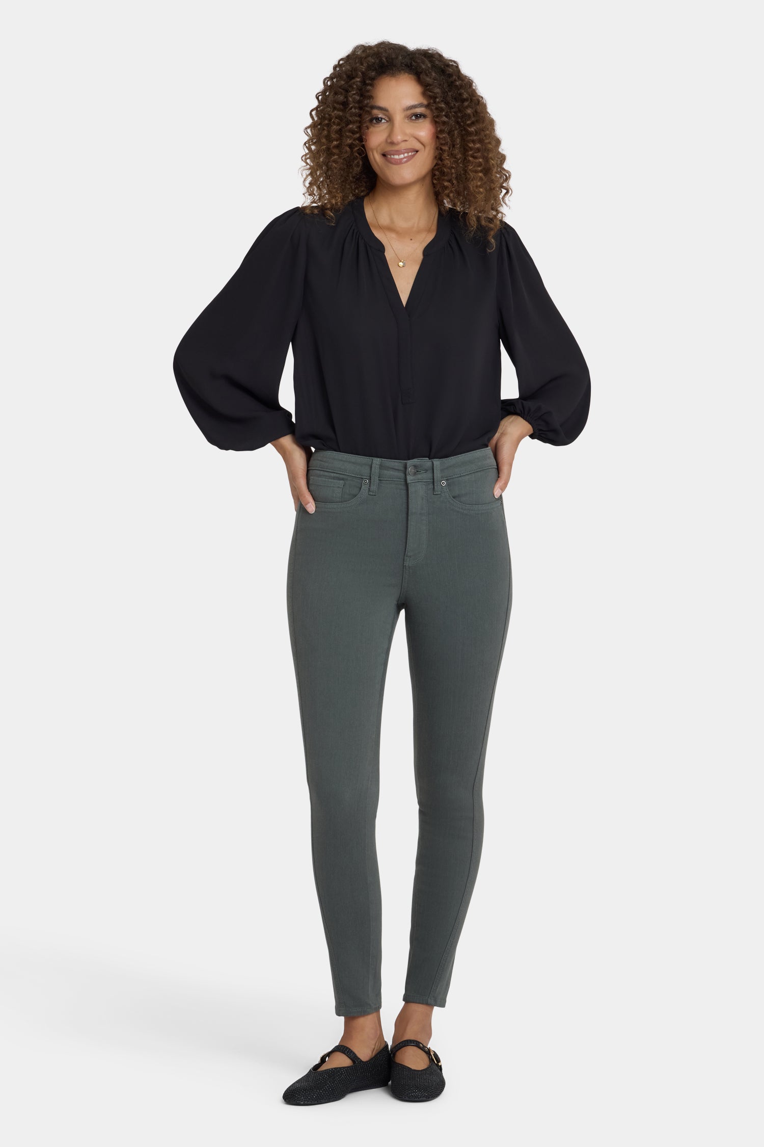 NYDJ Ami Skinny Jeans In Sure Stretch® Denim With High Rise And Contoured Seams - True Olive