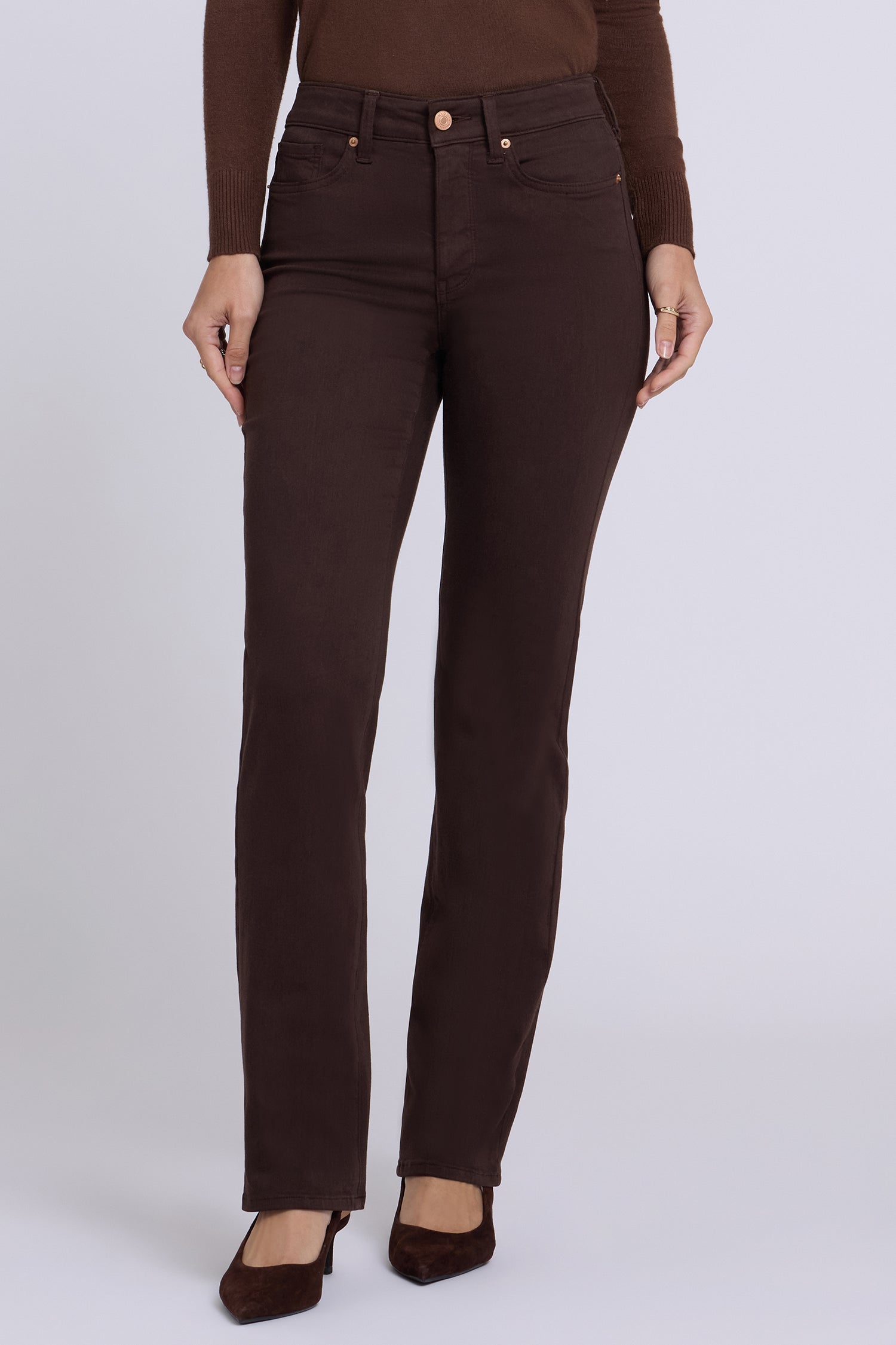 NYDJ Marilyn Straight Jeans In Sure Stretch® Denim - Bitter Chocolate