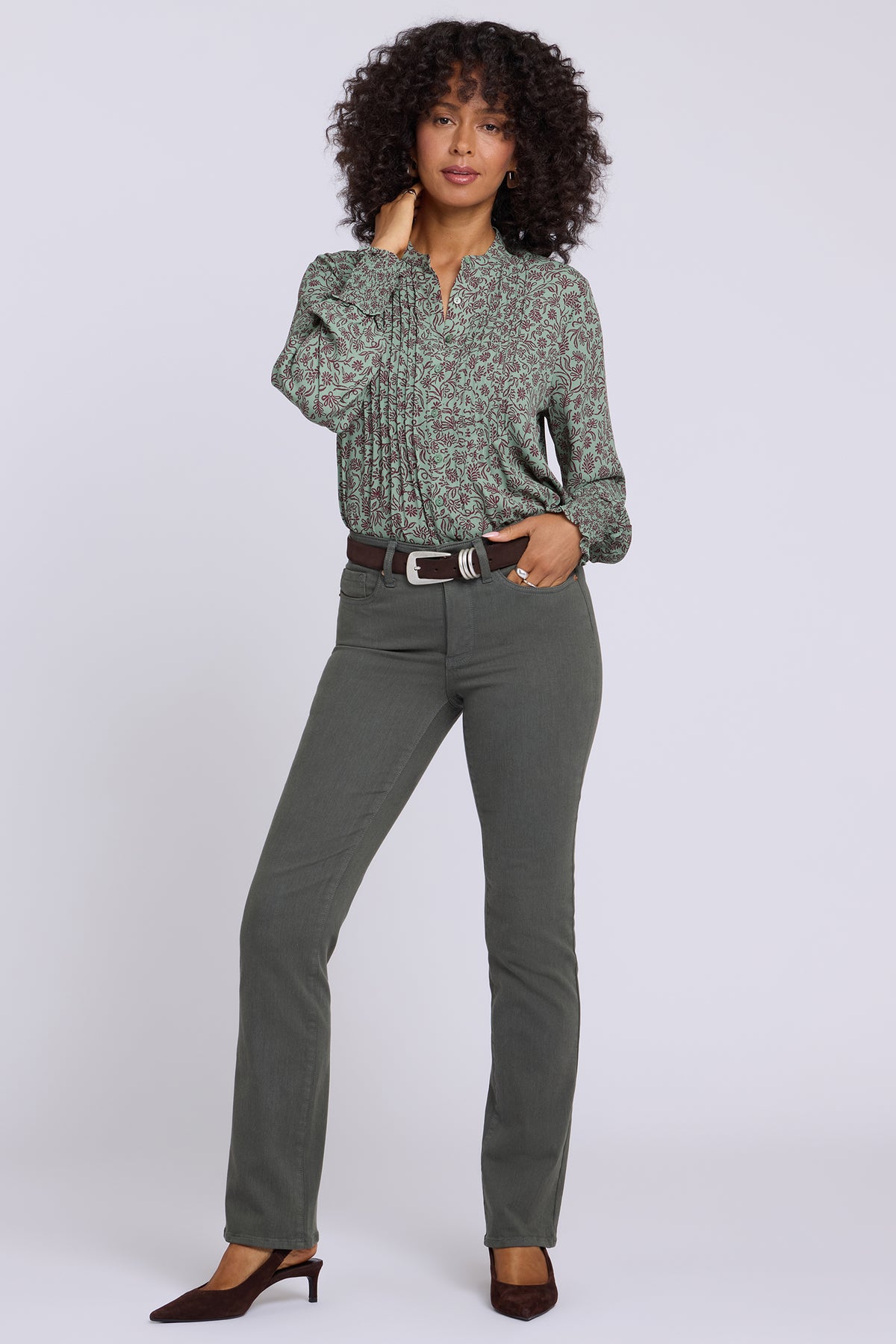 NYDJ Marilyn Straight Jeans In Sure Stretch® Denim - True Olive