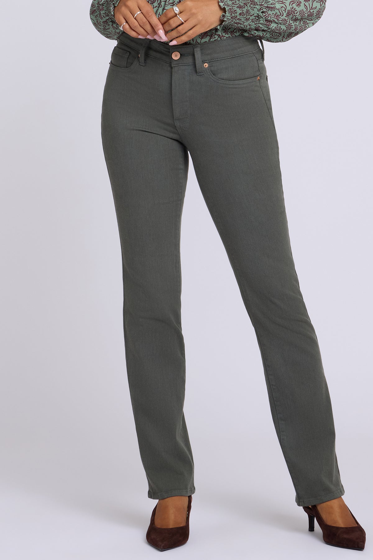NYDJ Marilyn Straight Jeans In Sure Stretch® Denim - True Olive