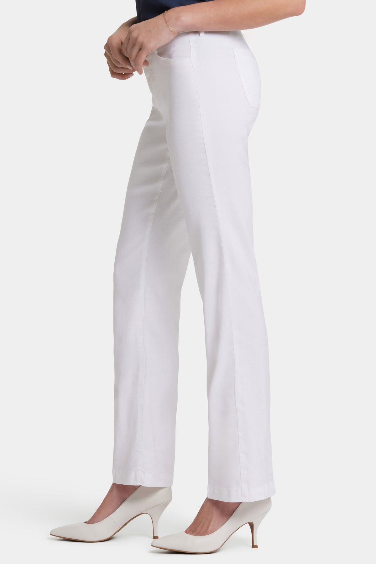 NYDJ Trouser Pants In Stretch Linen - Optic White