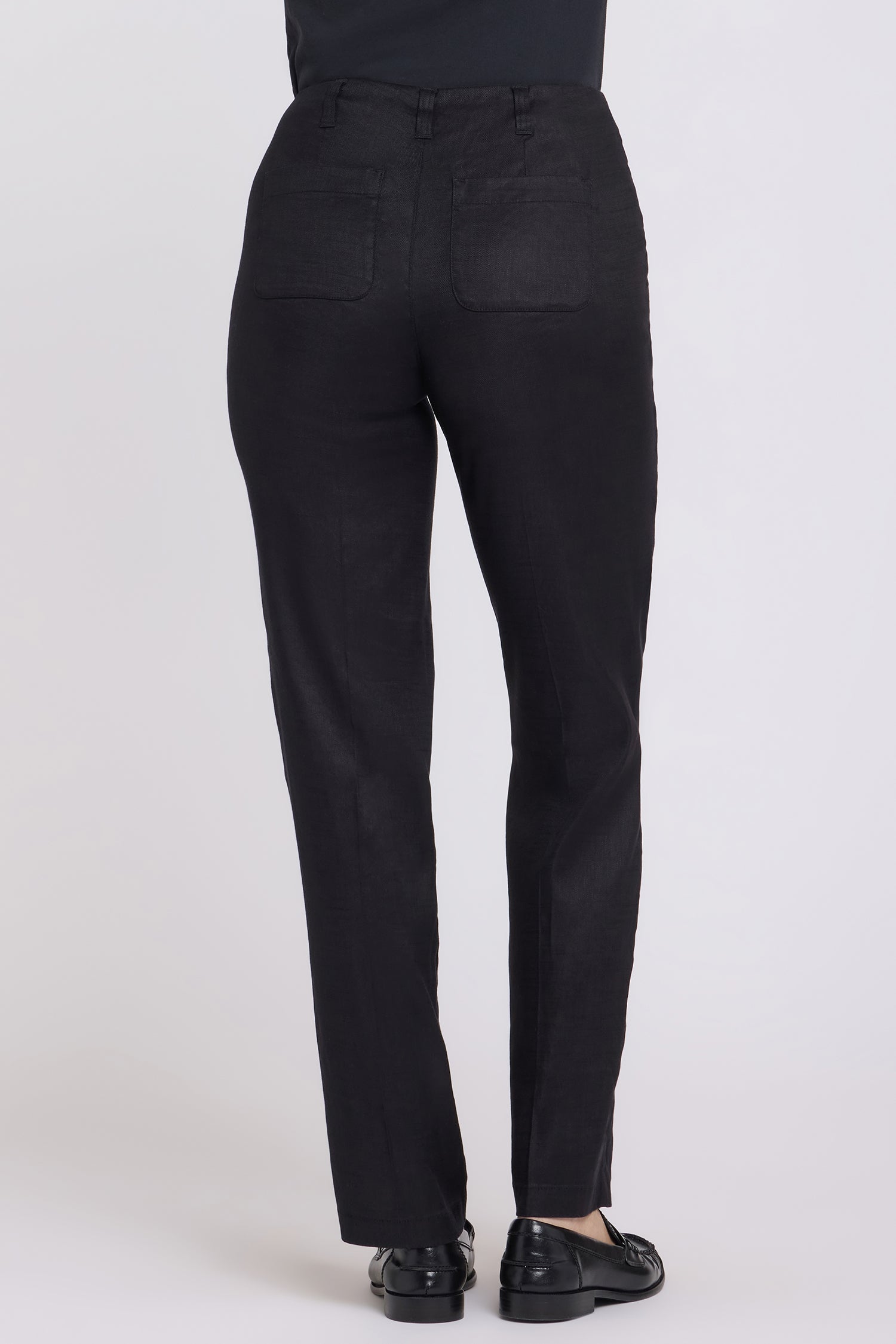NYDJ Marilyn Straight Pants In Stretch Linen - Black