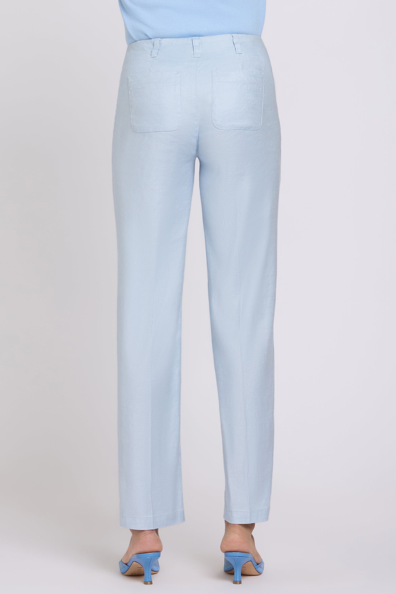 NYDJ Marilyn Straight Pants In Stretch Linen - Blue Clover