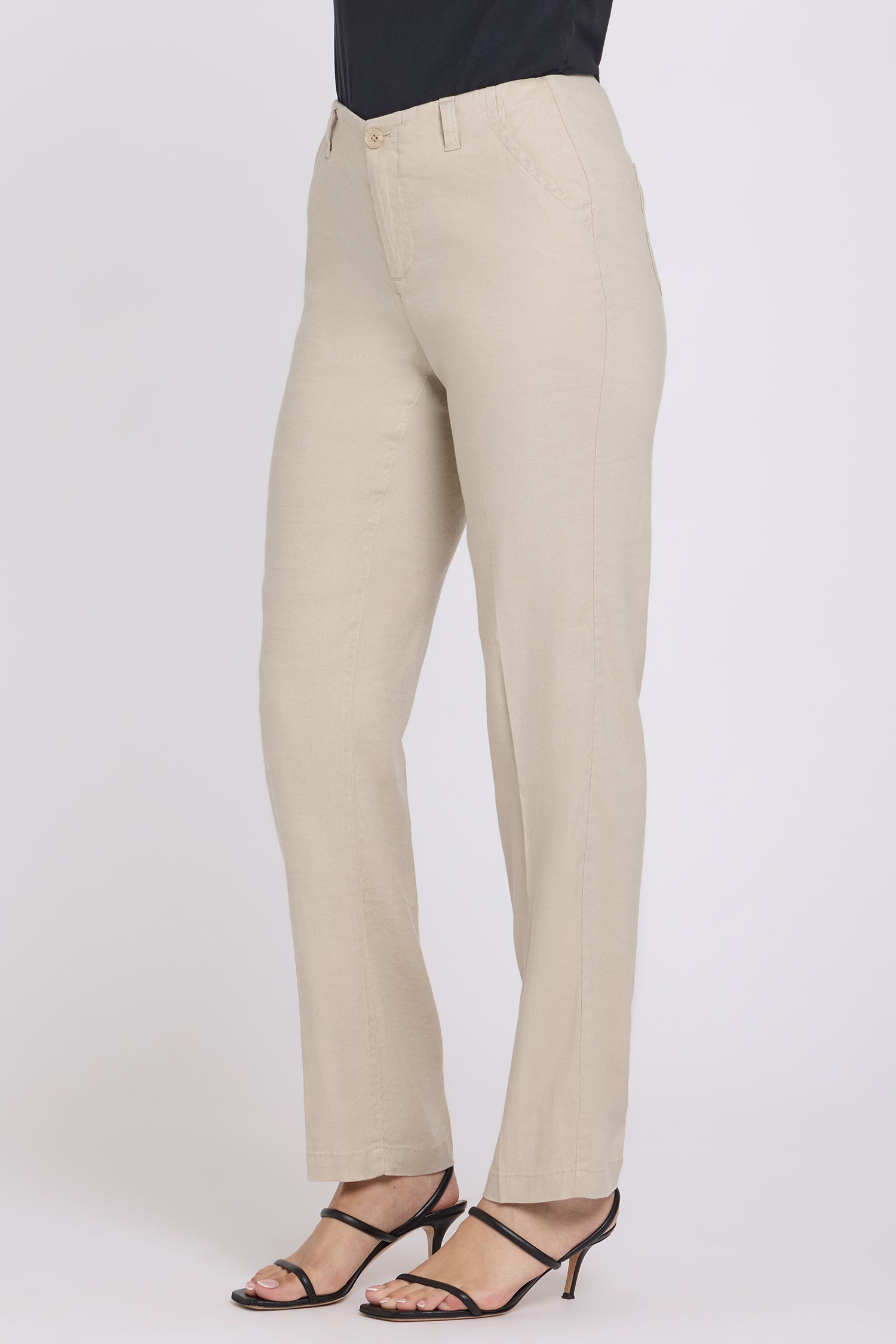 NYDJ Marilyn Straight Pants In Stretch Linen - Feather