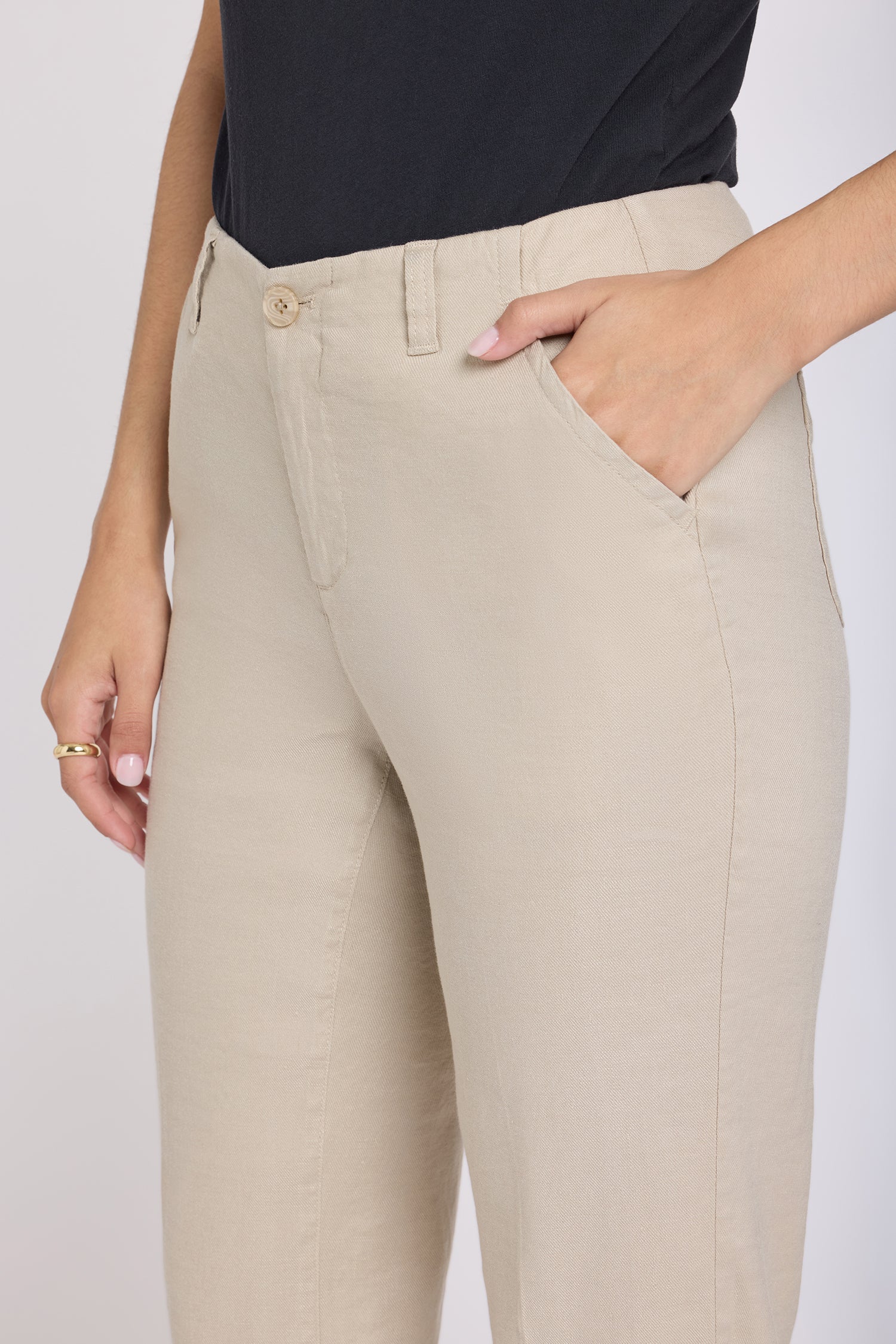 NYDJ Marilyn Straight Pants In Stretch Linen - Feather