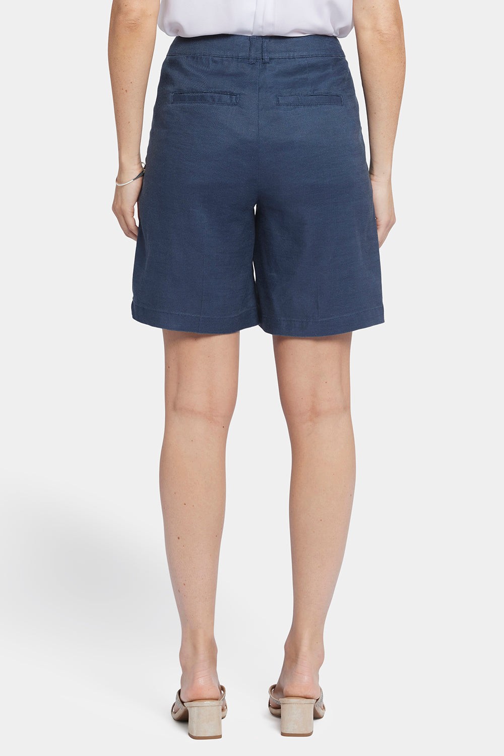 NYDJ Relaxed Shorts  In Stretch Linen - Oxford Navy