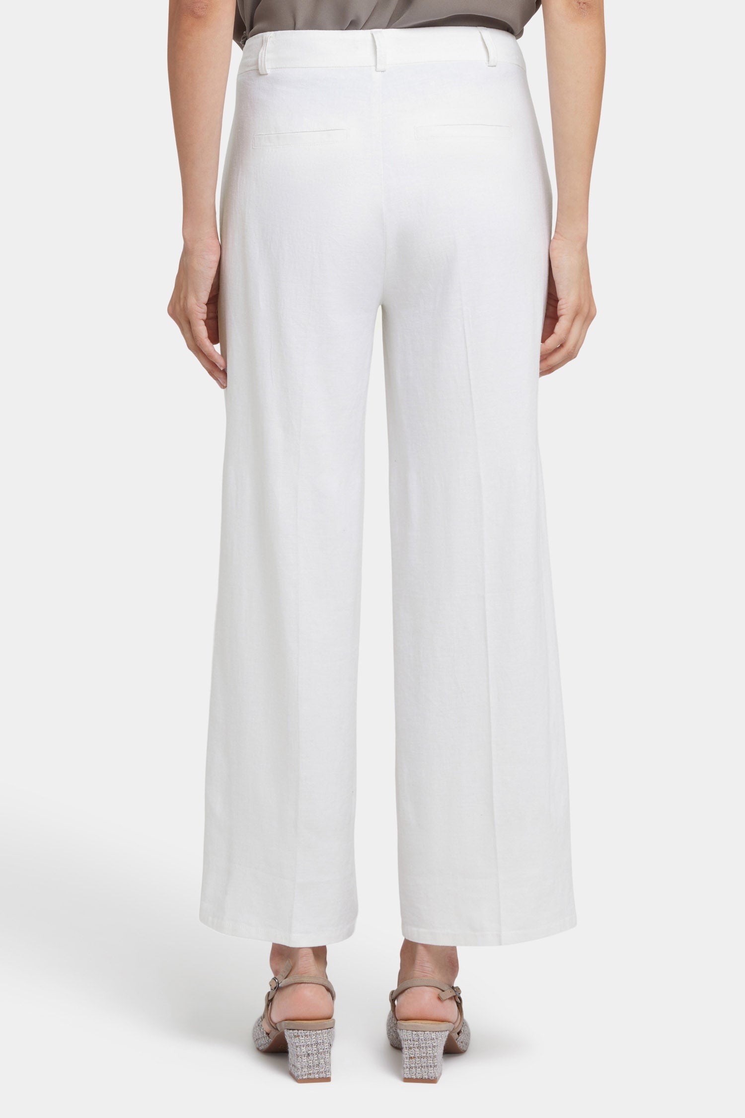 NYDJ Morgan Trouser Pants In Stretch Linen - White