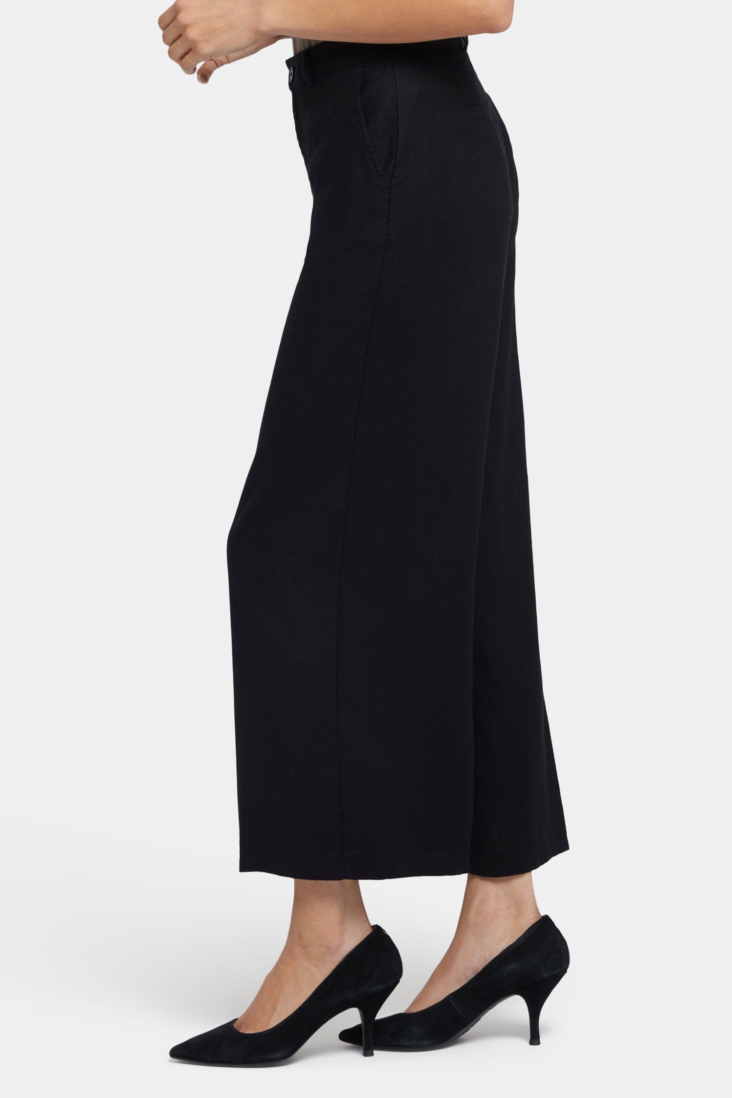 NYDJ Morgan Trouser Pants In Stretch Linen - Black