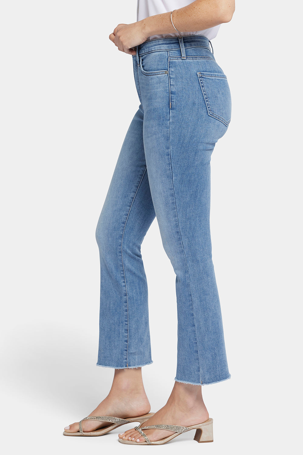 NYDJ Slim Bootcut Ankle Jeans In Cool Embrace® Denim With High Rise And Frayed Hems - Crescent Shore