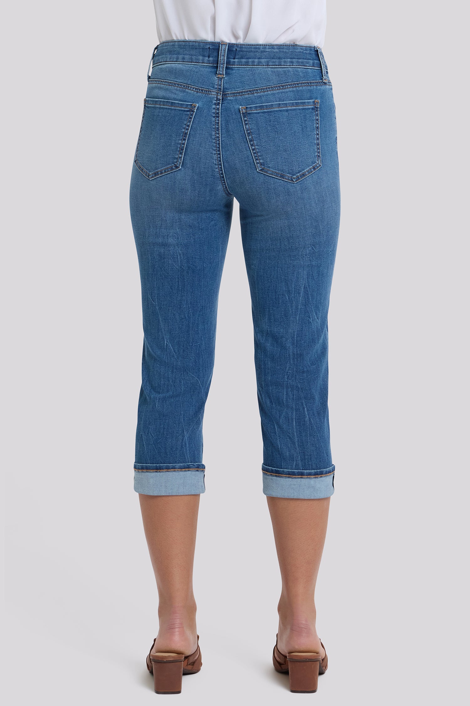 NYDJ Marilyn Straight Crop Jeans In Cool Embrace® Denim With Cuffs - Wild River