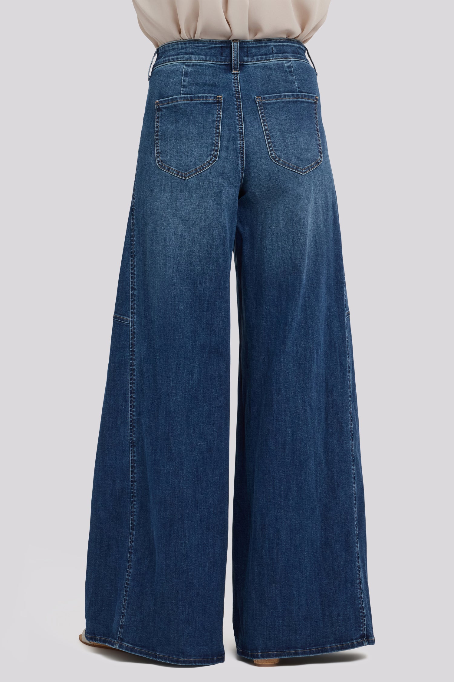 NYDJ Nova Super Wide Leg Jeans In Cool Embrace® Denim With Side Gussets - Blue Mirage