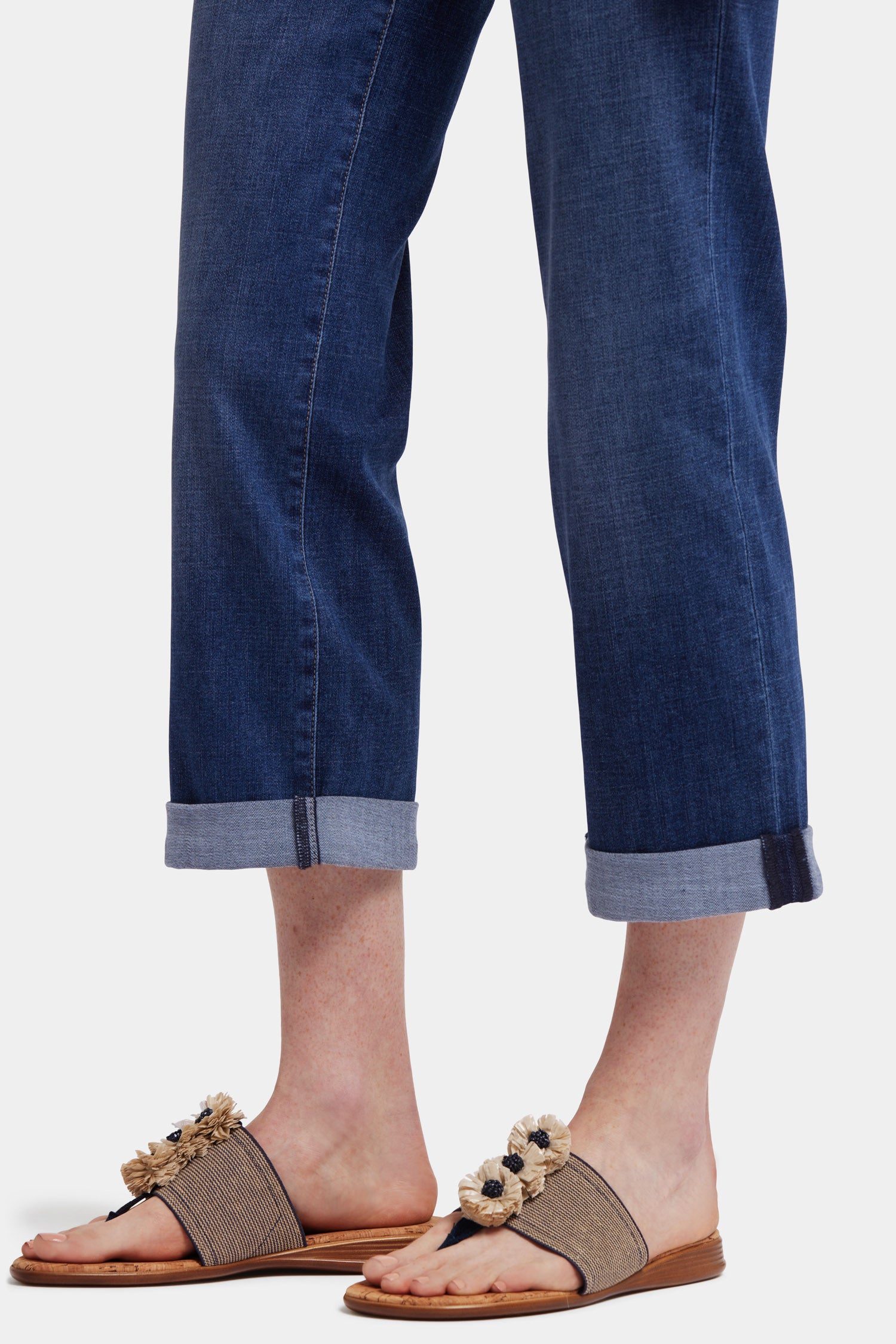 NYDJ Bailey Relaxed Straight Crop Jeans With High Rise And Roll Cuffs - Asturia Shore