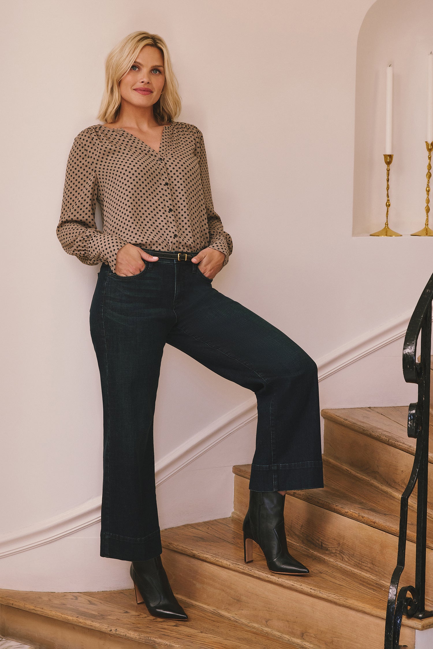 NYDJ Teresa Wide Leg Ankle Jeans With 3