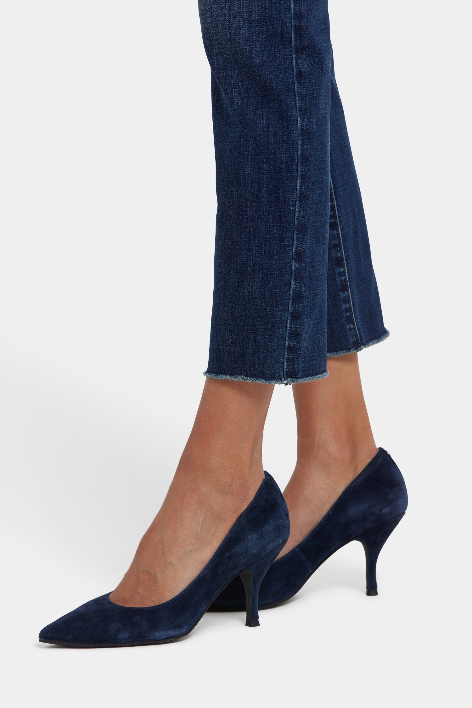 NYDJ Sheri Slim Ankle Jeans With Frayed Hems - Louvre Sapphire