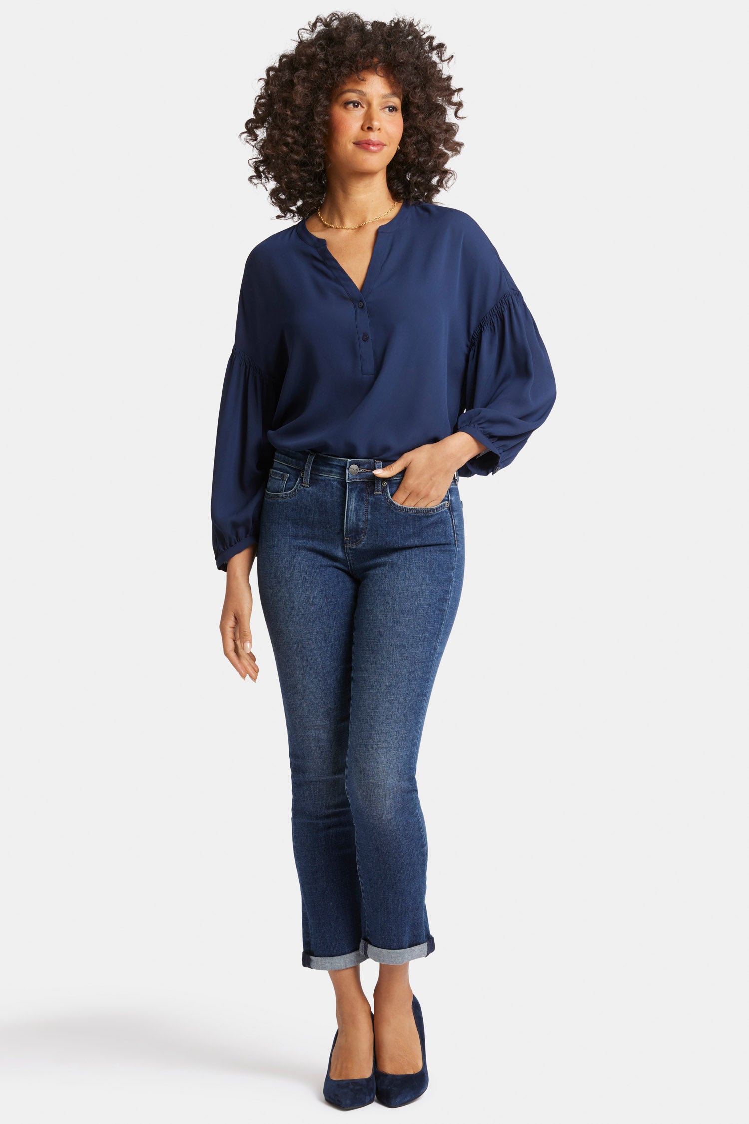 NYDJ Sheri Slim Ankle Jeans With Roll Cuffs - Wellspring