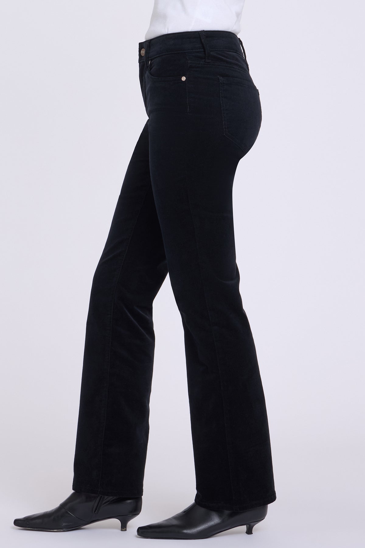 NYDJ Brooklyn Bootcut Pants In Fine Wale Stretch Corduroy - Black