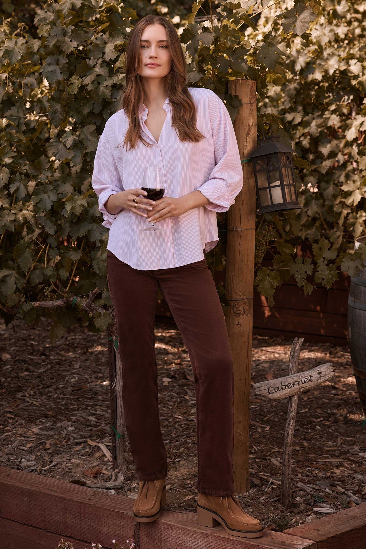 NYDJ Marilyn Straight Pants In Fine Wale Stretch Corduroy - Chocolate Fondant