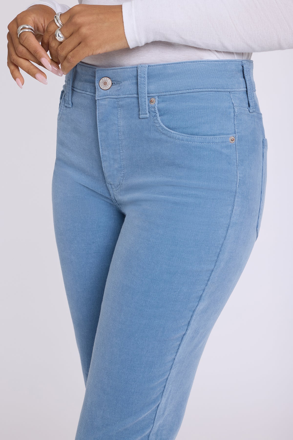 NYDJ Marilyn Straight Pants In Fine Wale Stretch Corduroy - Blue Breeze