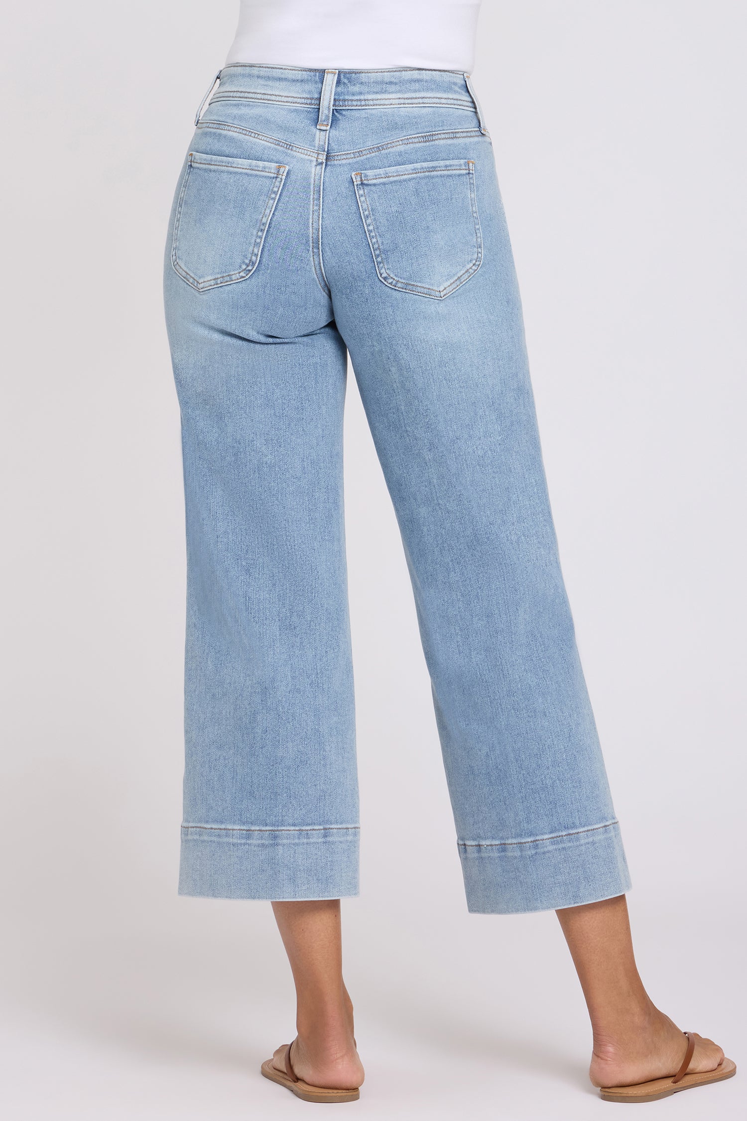 NYDJ Teresa Wide Leg Ankle Jeans With Front Seams - Mist Springs