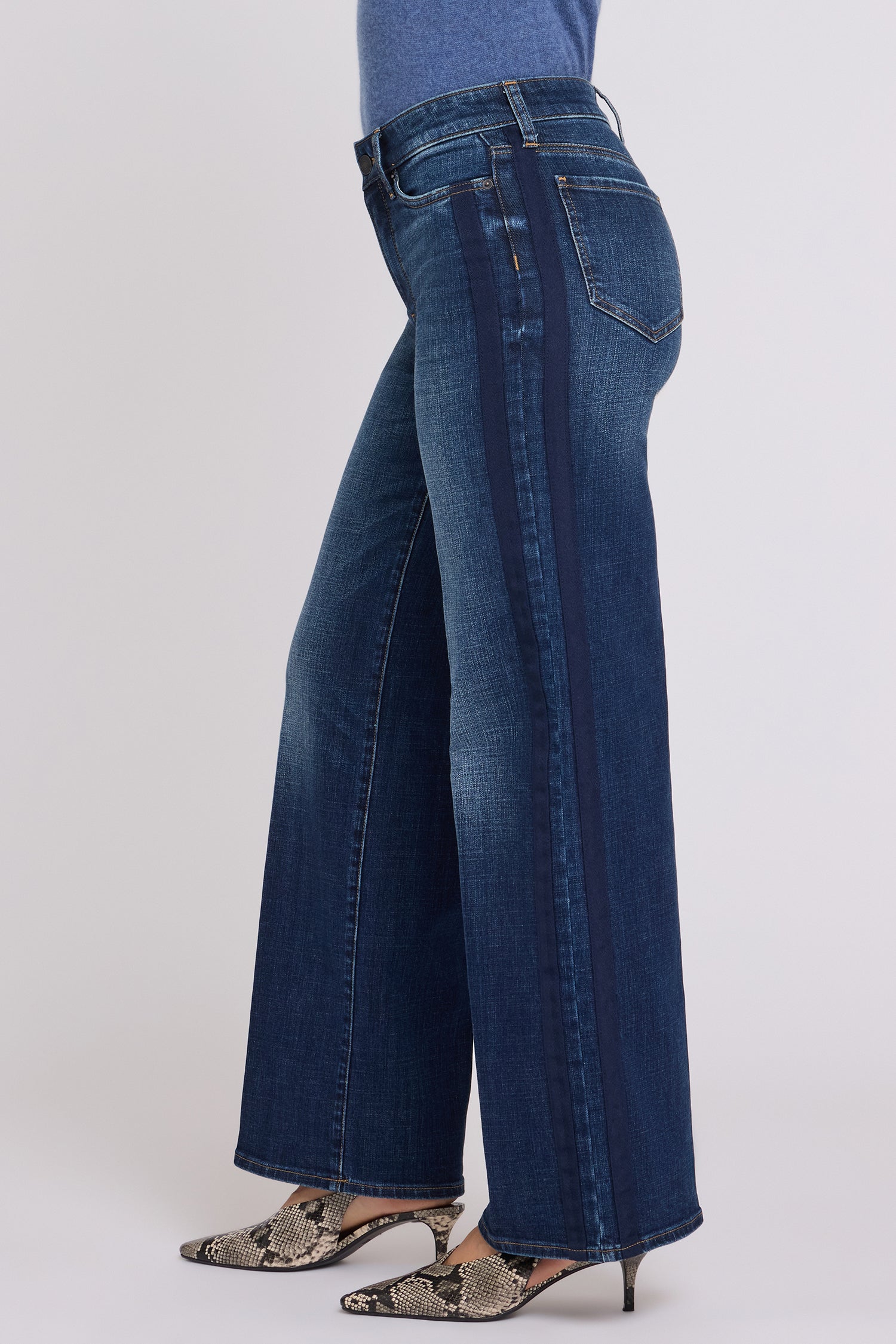 NYDJ Teresa Wide Leg Jeans With Side Tuxedo Stripes - Skylark