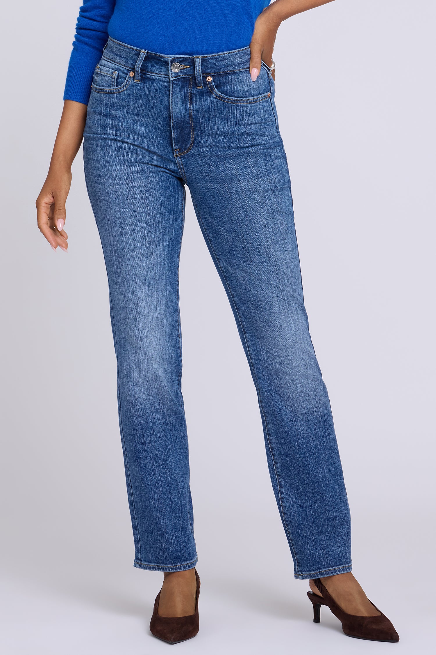 NYDJ Marilyn Straight Jeans In Tall With High Rise And 34" Inseam - Yarrow