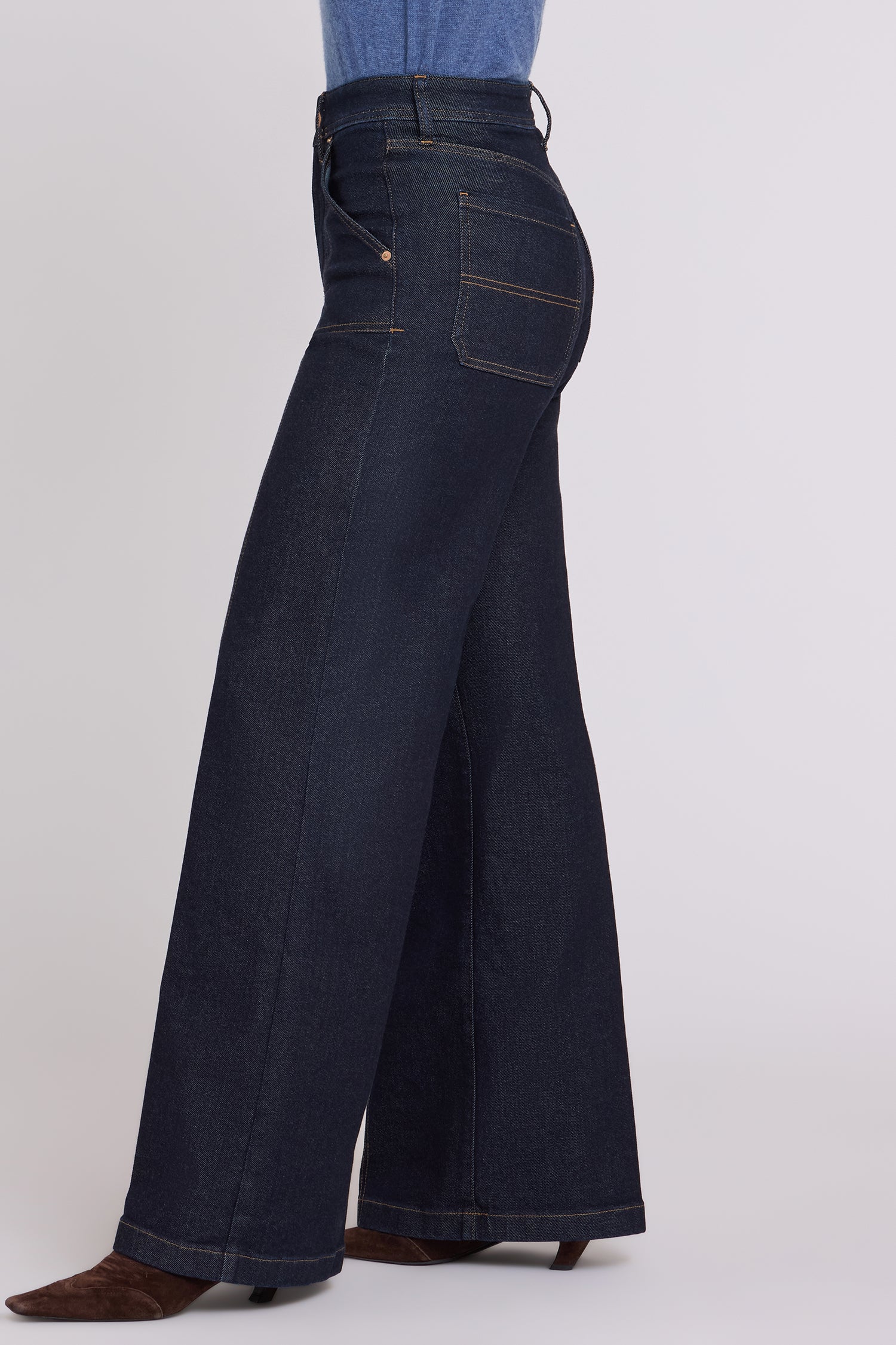 NYDJ Mia Palazzo Jeans With High Rise, Utility Pockets And 31" Inseam - Rinse