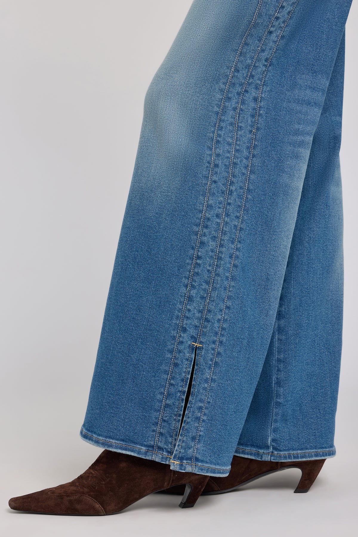 NYDJ Mia Palazzo Jeans With High Rise, Side Panels And Side Slits - Phlox