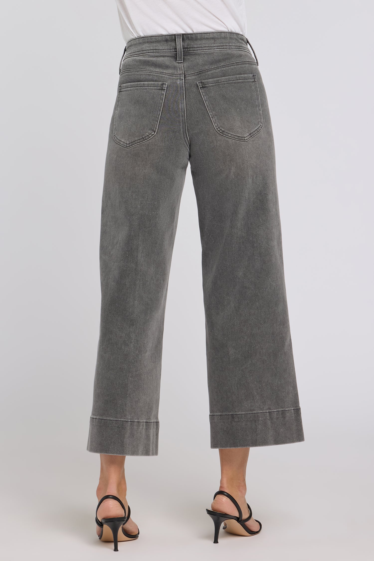 NYDJ Teresa Wide Leg Ankle Jeans With Front Seams - Dusty Ash