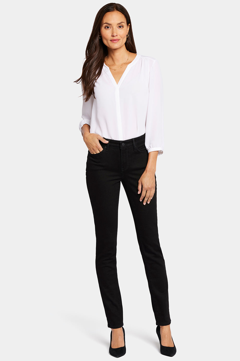 NYDJ Alina Skinny Jeans  - Black