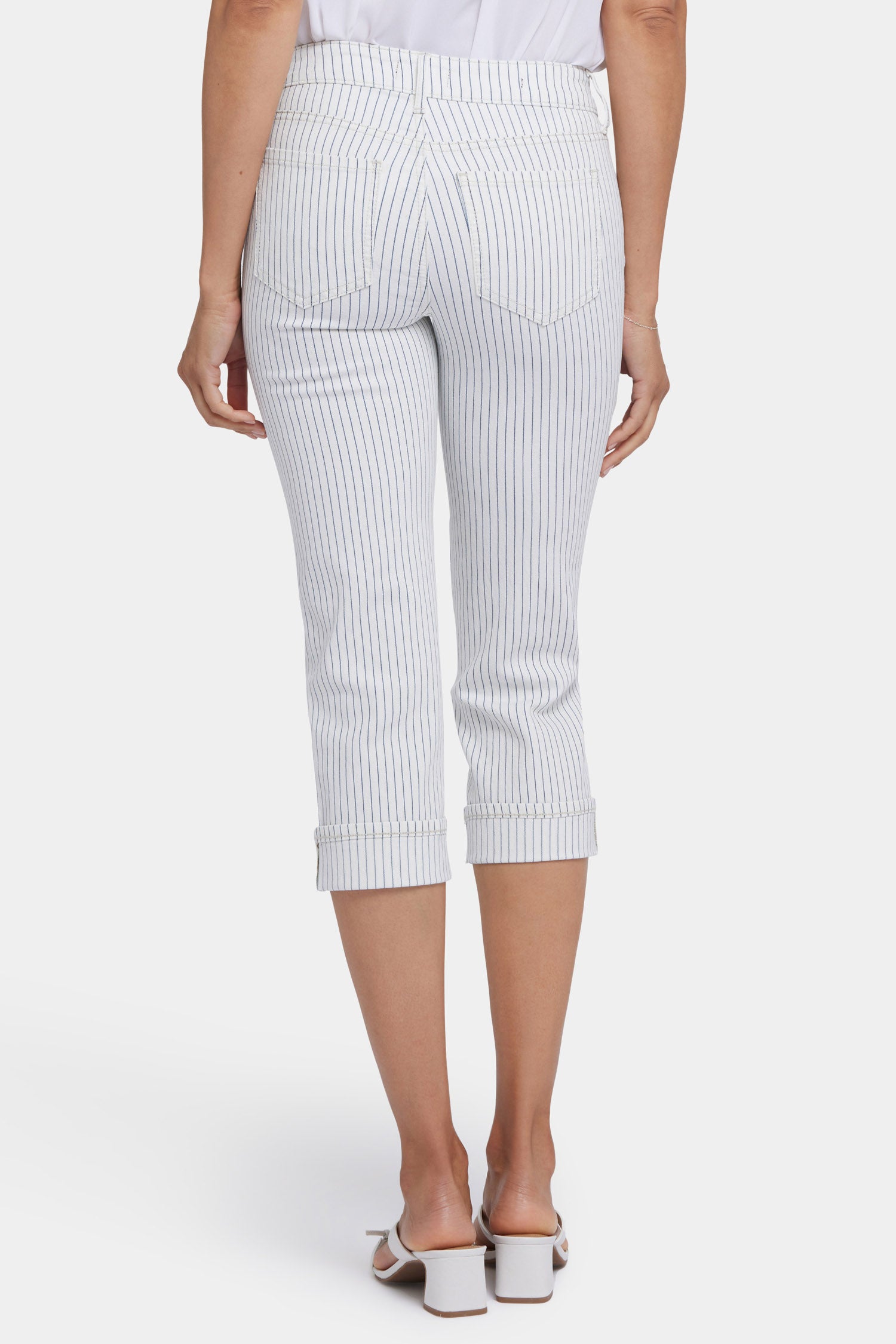 NYDJ Marilyn Straight Crop Jeans With Cuffs - Palencia Stripe